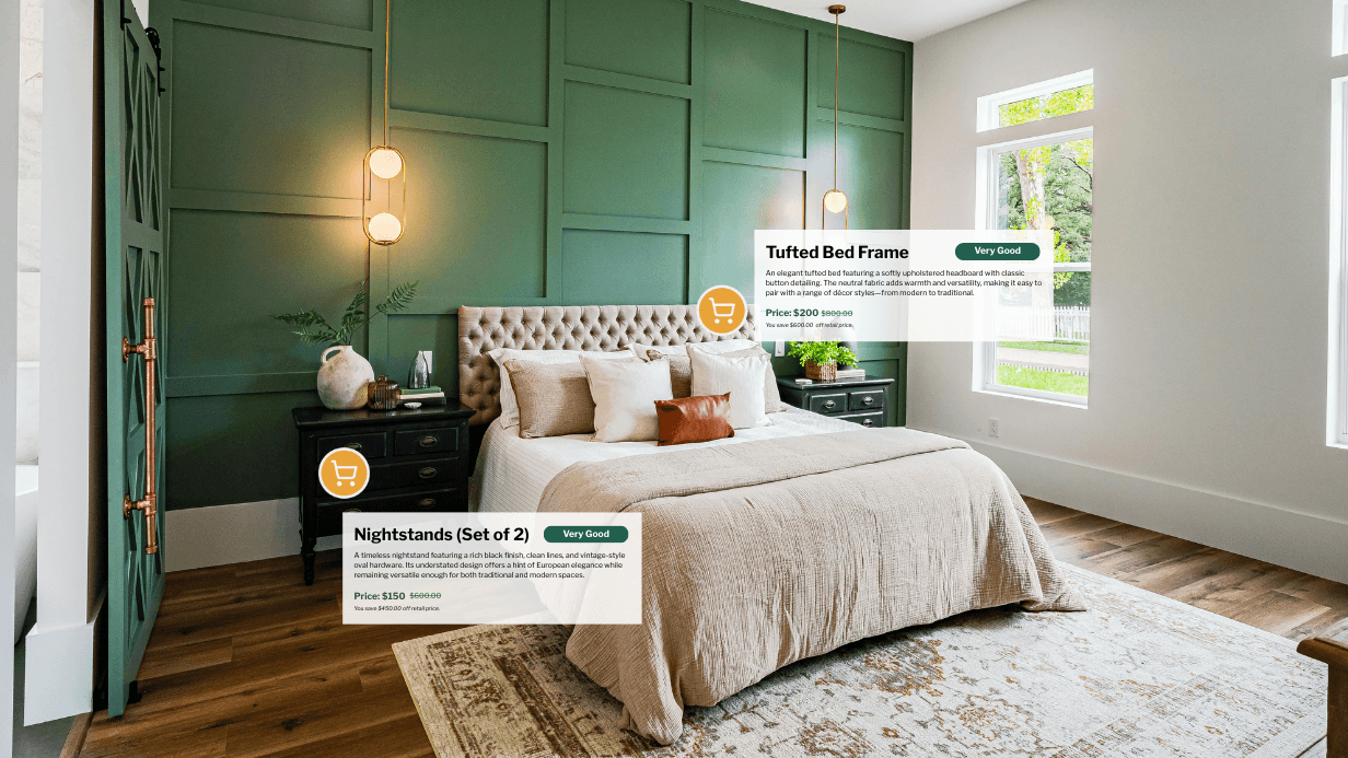 Beautiful bedroom with furniture and décor available for sale through reLocal