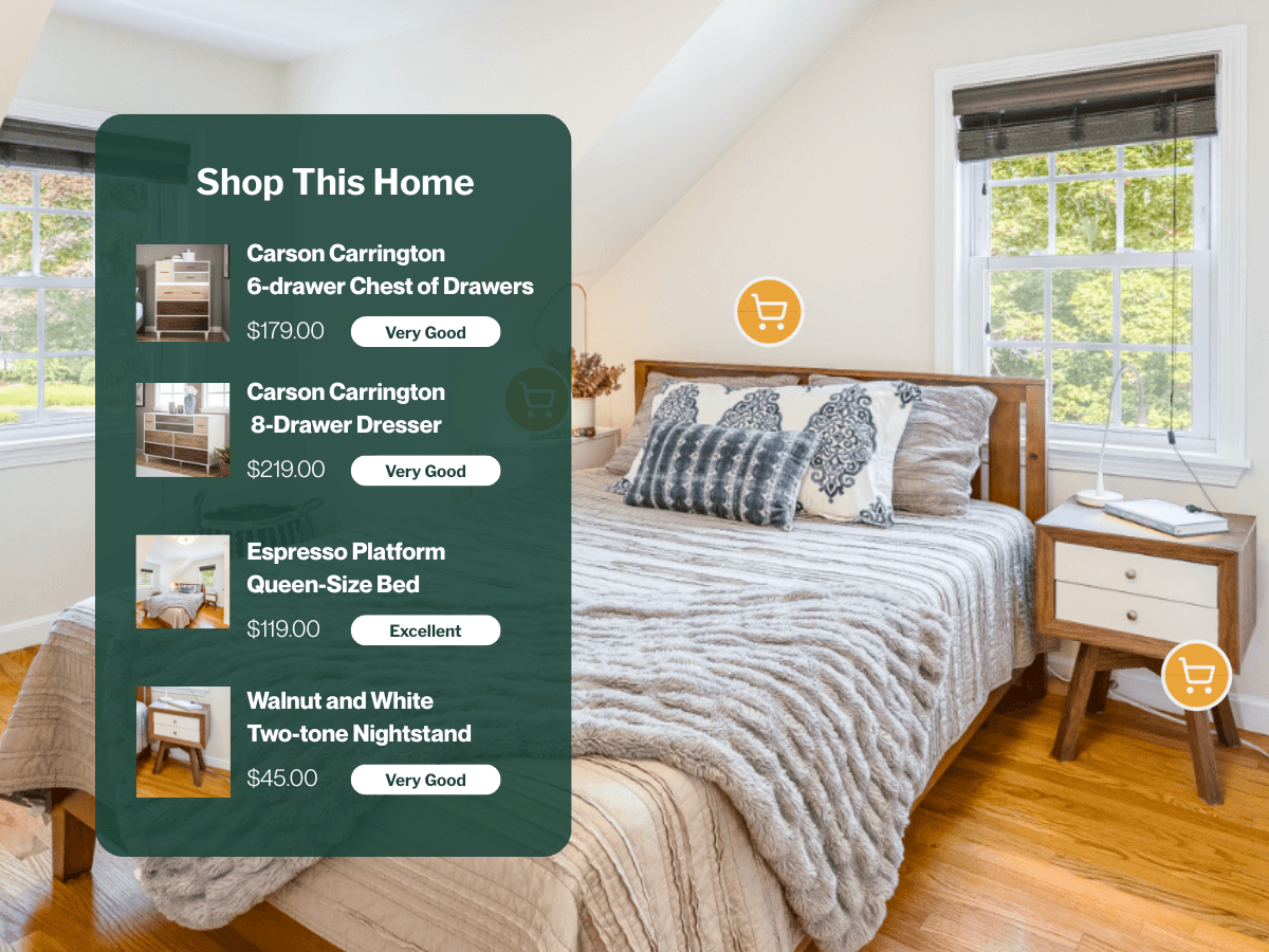 Cozy bedroom with quality furniture available through reLocal